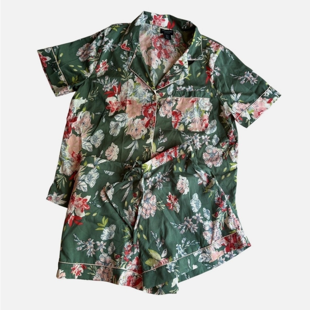 Loungewear Floral Pajama Set Shorts Top Women's M Vintage Inspired Retro Floral